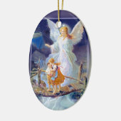 Guardian Angel, Kinderen en Brug Keramisch Ornament (Links)
