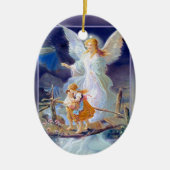 Guardian Angel, Kinderen en Brug Keramisch Ornament (Voorkant)