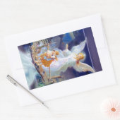 Guardian Angel, kinderen en brug Rechthoekige Sticker (Envelop)