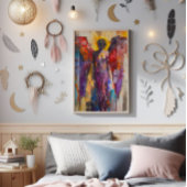 Guardian Angel Kleurrijk Expressionisme Foto Afdruk