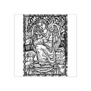 GUARDIAN ANGEL & LAMB, CEMETERY RUBBER STAMP RUBBERSTEMPEL