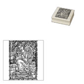 GUARDIAN ANGEL & LAMB, CEMETERY RUBBER STAMP RUBBERSTEMPEL (Gestempeld)
