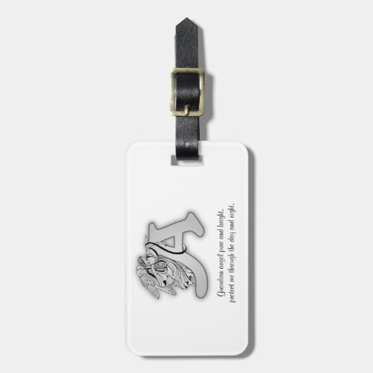 Guardian Angel Letter A Bagagelabel (Voorkant verticaal)