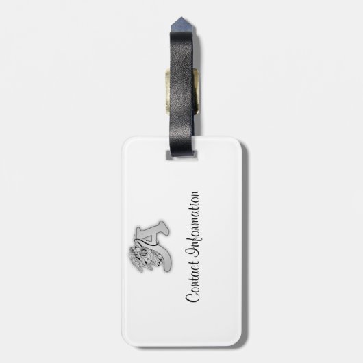 Guardian Angel Letter A Bagagelabel (Achterkant verticaal)