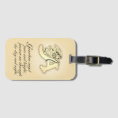 Guardian Angel Letter A Gold Bagagelabel (Voorkant (horizontaal))