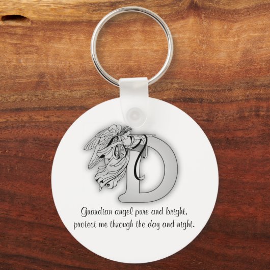 Guardian Angel Letter D Sleutelhanger (Voorkant)