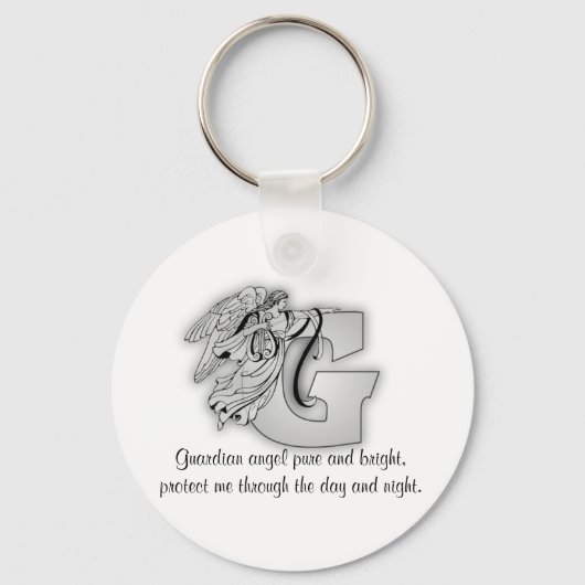 Guardian Angel Letter G Sleutelhanger (Voorkant)