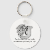 Guardian Angel Letter J Sleutelhanger (Voorkant)