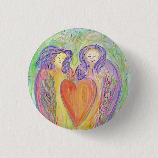 Guardian Angel Love Hearts Lapel Button Pins (Voorkant)