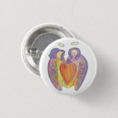 Guardian Angel Love Hearts Lapel Button Pins (Voorkant /achterkant)