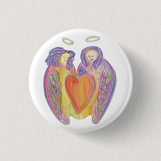 Guardian Angel Love Hearts Lapel Button Pins (Voorkant)