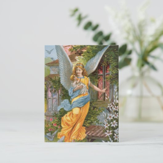  Guardian Angel met Baby Briefkaart (Staand voorkant)