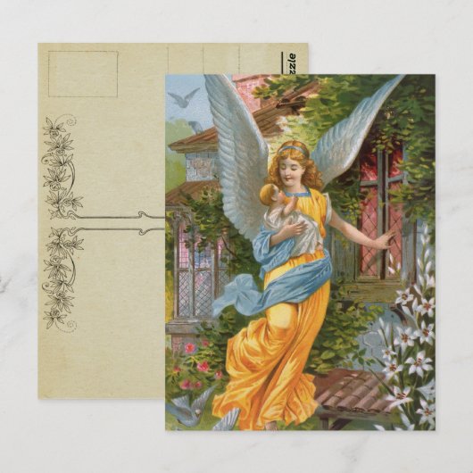  Guardian Angel met Baby Briefkaart (Voorkant / Achterkant)