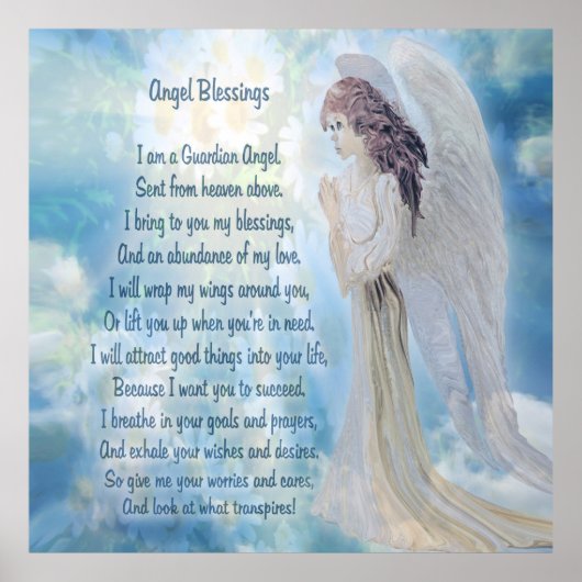 Guardian Angel met gedicht Poster (Voorkant)