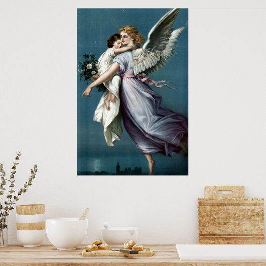  Guardian Angel met kind Poster (Keuken)