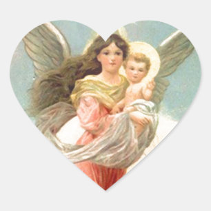 Guardian Angel met kinderen Hart Sticker