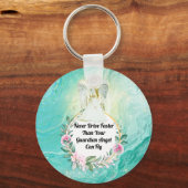 Guardian-angel met kreet rijdt nooit sneller dan v sleutelhanger (Voorkant)