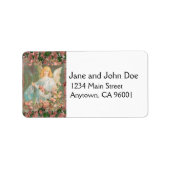 Guardian Angel met roze rozen Etiket (Voorkant)