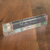 Guardian Angel met roze rozen Naambordje (Zijkant)