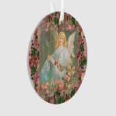 Guardian Angel met roze rozen Ornament (voorkant)