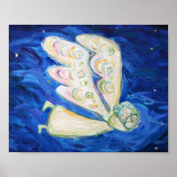 Guardian Angel met Slaapend Baby Art Print