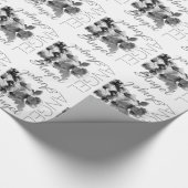 Guardian Angel monogram zwart-witte retro Cadeaupapier (Hoek)