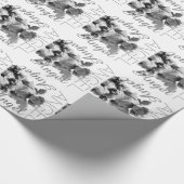 Guardian Angel monogram zwart-witte retro Cadeaupapier (Hoek)