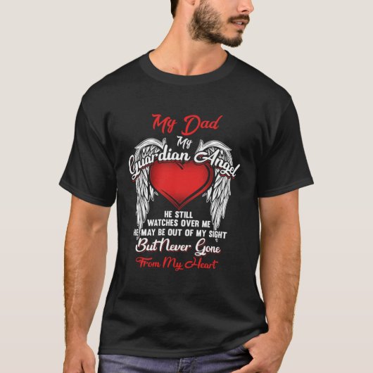 Guardian Angel My Dad Christmas He Watches Over Me T-shirt (Voorkant)