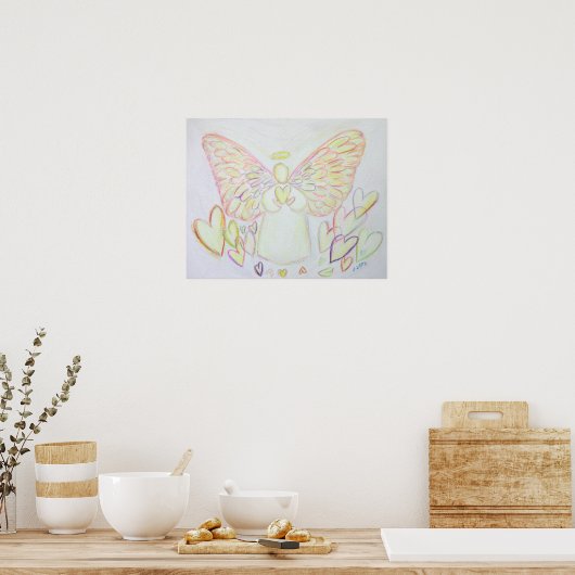 Guardian Angel of Hearts Art Poster Print (Keuken)