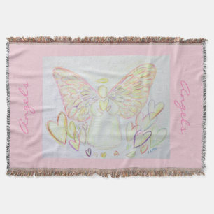 Guardian Angel of Hearts Custom Art Throw Blanket Deken