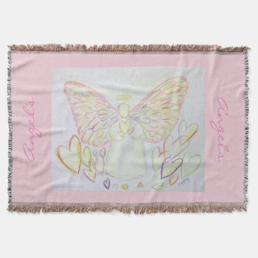 Guardian Angel of Hearts Custom Art Throw Blanket Deken (Voorkant)