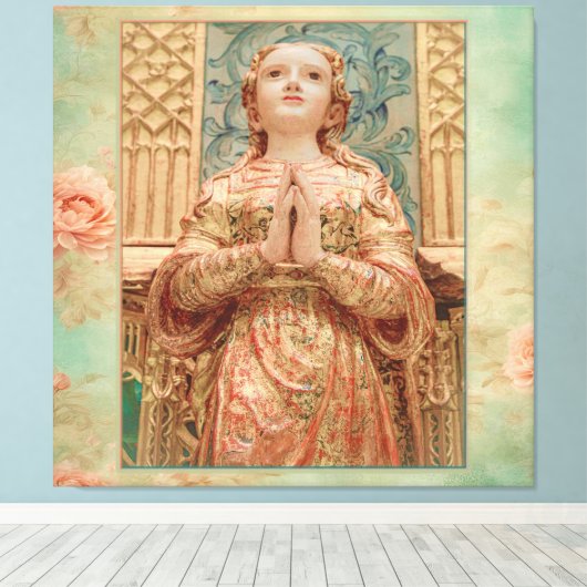 Guardian Angel painting Canvas Afdruk (Insitu (Houten vloer))