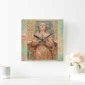 Guardian Angel painting clock Vierkante Klok (Huis)