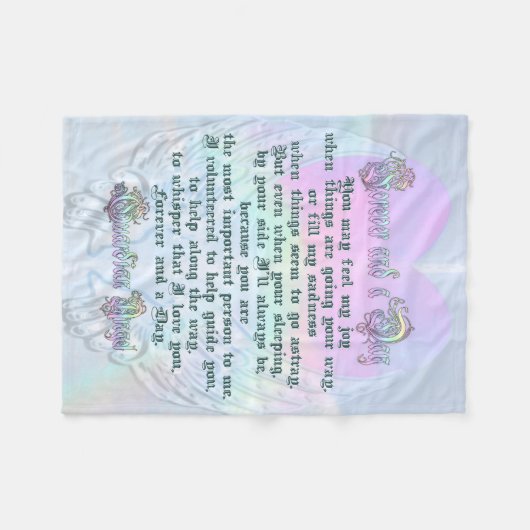 Guardian Angel Poem Blanket Fleece Deken (Voorkant (Horizontaal))