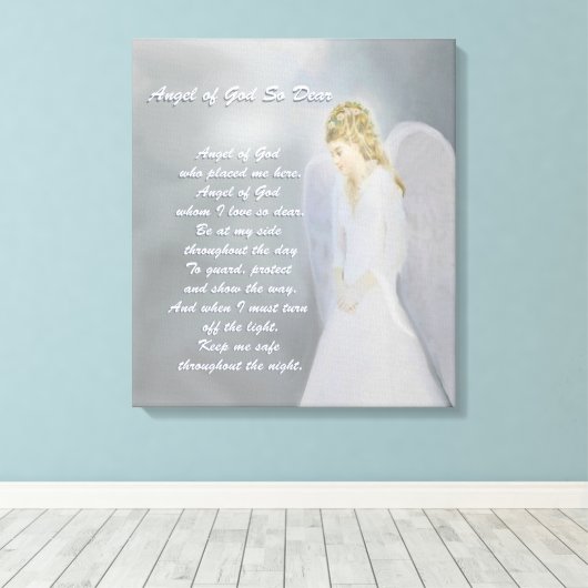 Guardian Angel Poem Canvas Afdruk (Insitu (Houten vloer))