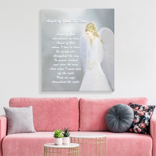 Guardian Angel Poem Canvas Afdruk (Insitu (Woonkamer))