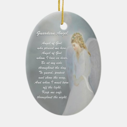 Guardian Angel Poem Keramisch Ornament (Achterkant)