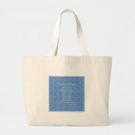 Guardian Angel Prayer Blauw Volwassen Grote Tote Bag