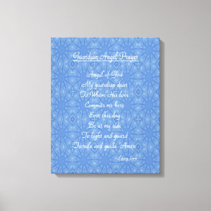 Guardian Angel Prayer Blue Canvas Afdruk