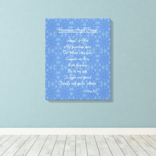 Guardian Angel Prayer Blue Canvas Afdruk (Insitu (Houten vloer))