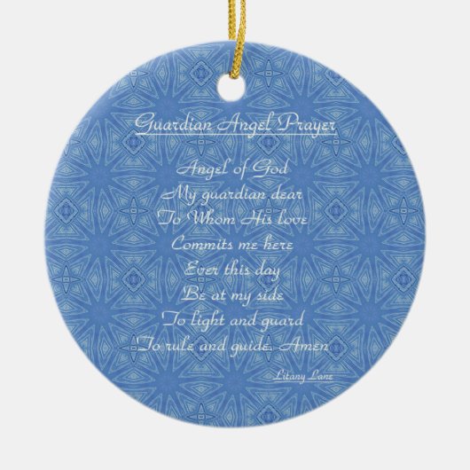 Guardian Angel Prayer Blue Keramisch Ornament (Voorkant)