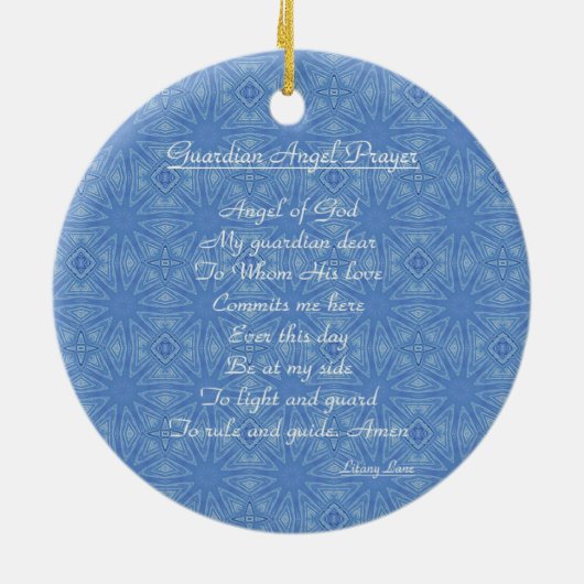 Guardian Angel Prayer Blue Keramisch Ornament (Achterkant)