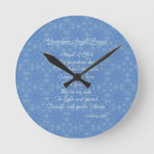 Guardian Angel Prayer Blue  Ronde Klok (Voorkant)