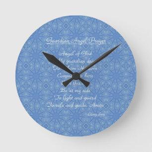 Guardian Angel Prayer Blue Ronde Klok
