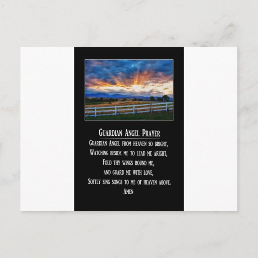 Guardian Angel Prayer Briefkaart (Voorkant)
