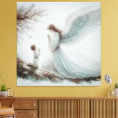 Guardian Angel Prayer Canvas Afdruk (Insitu (Woonkamer))