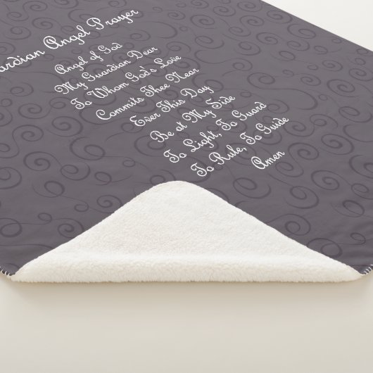Guardian Angel Prayer Charcoal Gray Sherpa Deken (3/4)