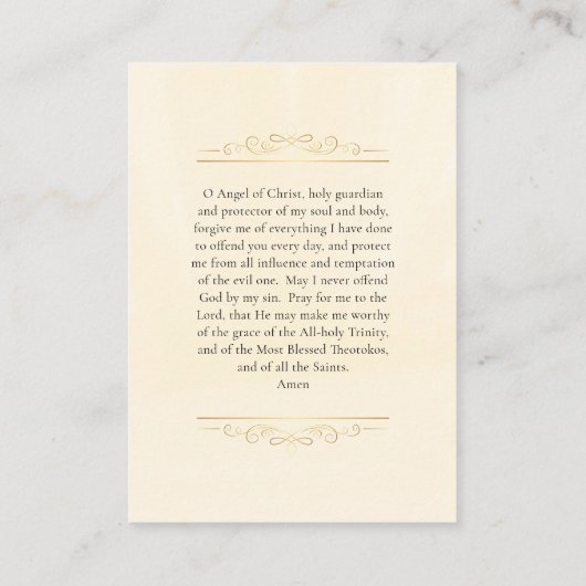 Guardian Angel Prayer Kaart Orthodox Christelijk Plaatskaartje (Achterkant)