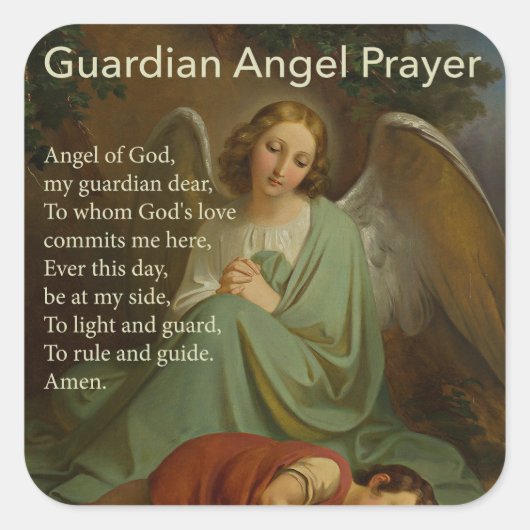 Guardian Angel Prayer met Boy Sticker (Voorkant)