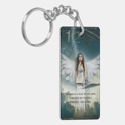Guardian Angel Prayer Monogram Double Sided Sleutelhanger (Voorkant Links)